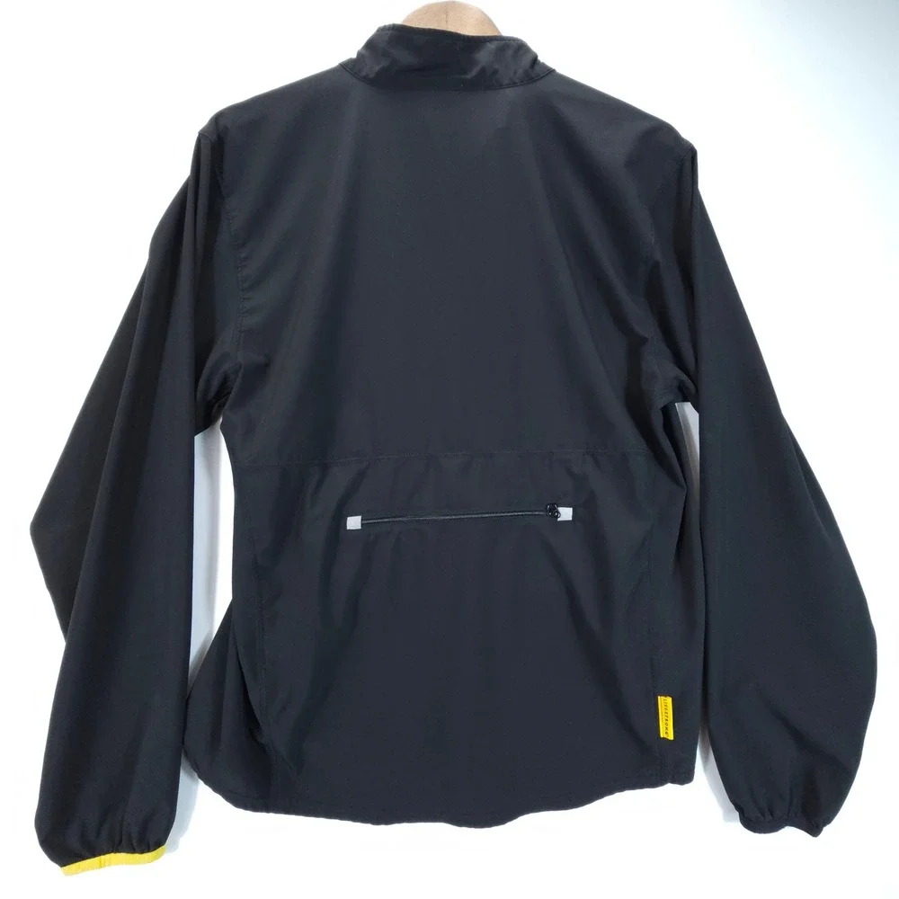 Nike Livestrong Quarter Zip Pullover Mens Small Black Yellow NikeFit Cycling